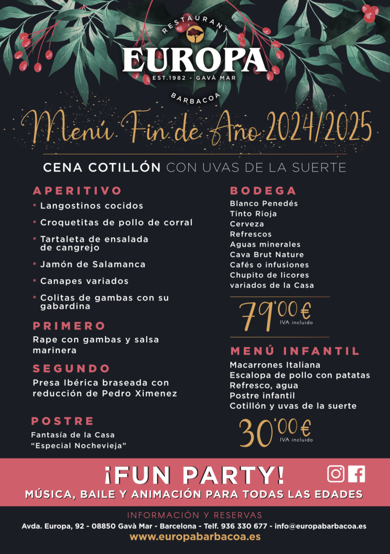Menú Fin de Año 2024